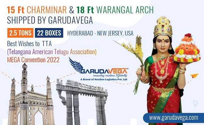 Telangana Thalli to USA by Garudavega Shipments